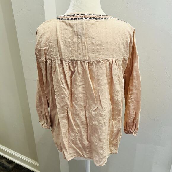 Knox Rose Women’s Small Embroidered Peasant Top Peach (A0127) - Picture 4 of 6